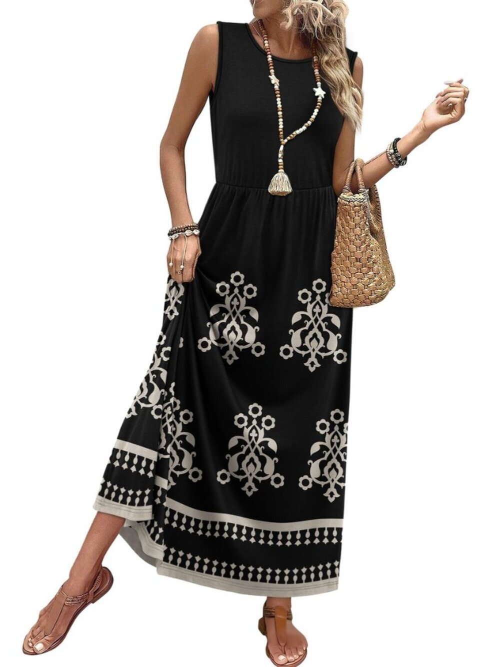 Summer Dresses for Women 2026 Maxi Dresses Long Flowy A Line Sleeveless